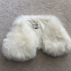 White Faux Fur Shawl, Girls Medium. Never worn!